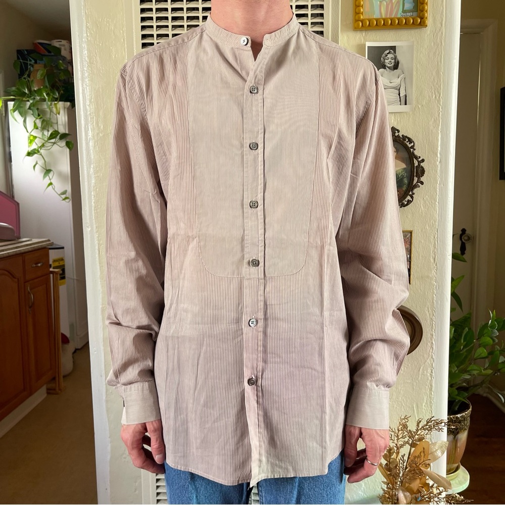 John Varvatos Mandarin Collar Button-Down Shirt - image 1